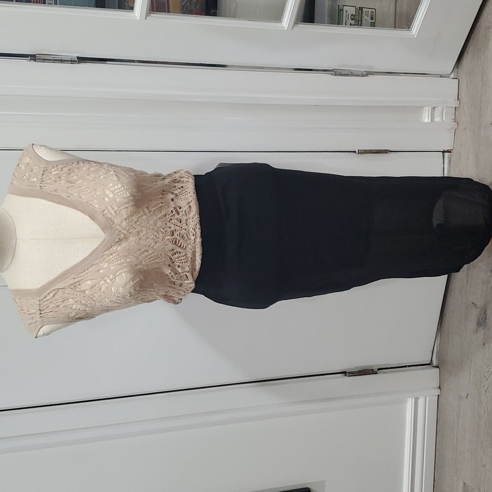 Charlotte Russe Sheer Midi Black Skirt Size Small